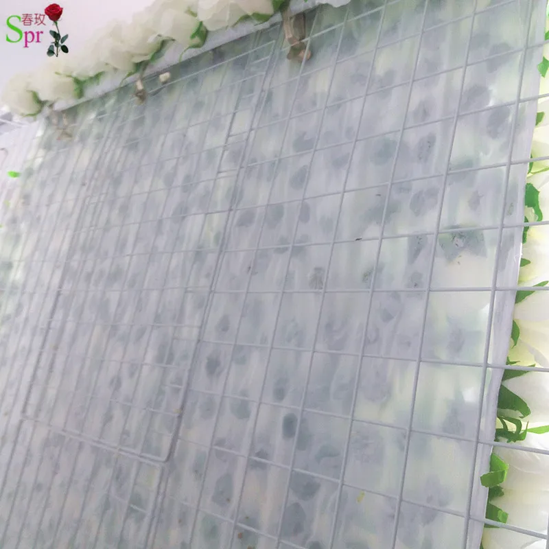 SPR 3D blanco/de marfil del rollo de la pared con la mariposa Artificial de la flor de la boda de ocasión telón de fondo arreglo de flores decoraciones 4